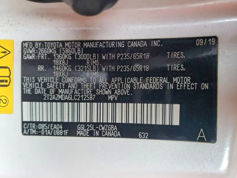 2020 LEXUS RX 350 BASE  