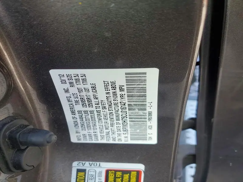 2012 HONDA CR-V EXL  