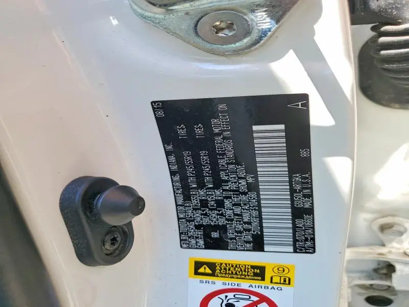 2015 TOYOTA HIGHLANDER LIMITED PLATINUM  