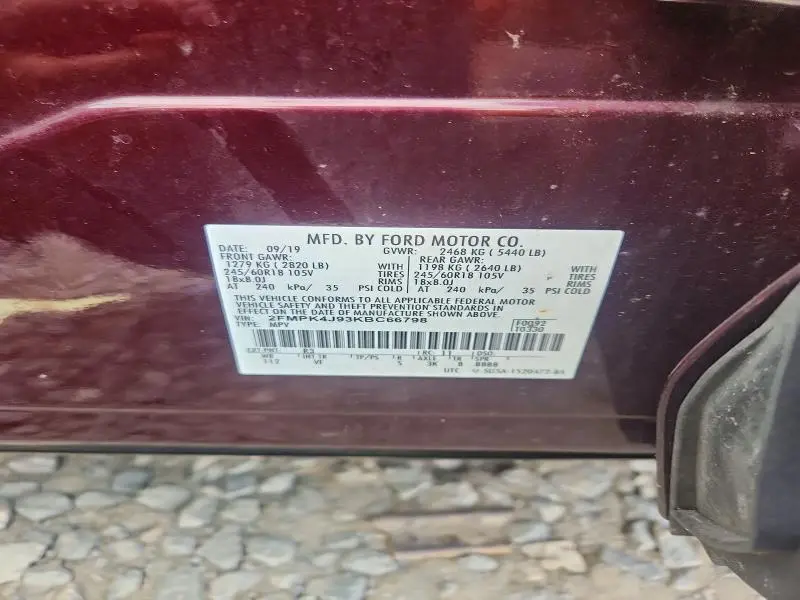 2019 FORD EDGE SEL  