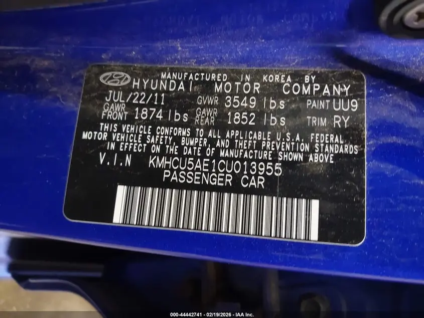 2012 HYUNDAI ACCENT SE