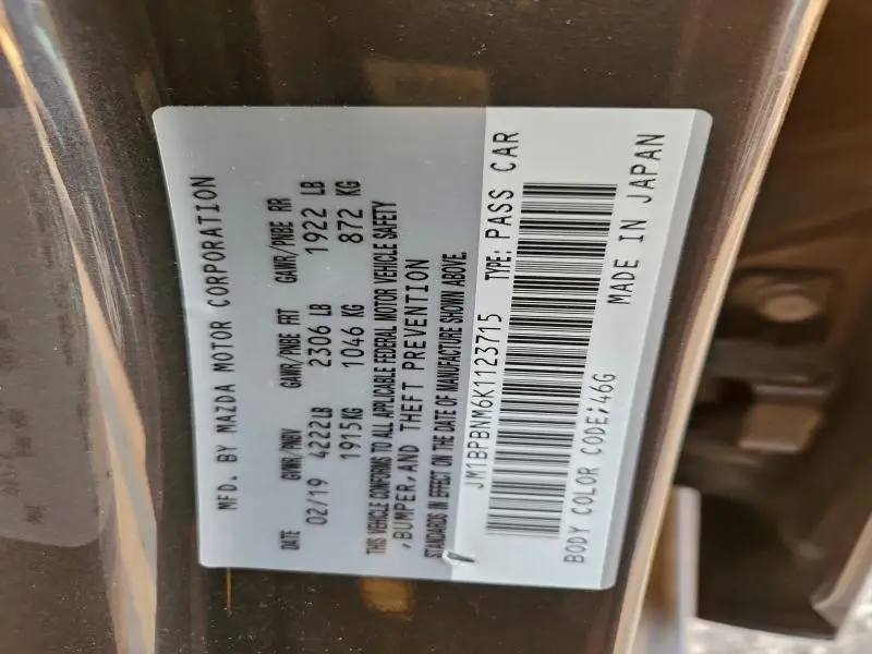 2019 MAZDA 3 PREMIUM  