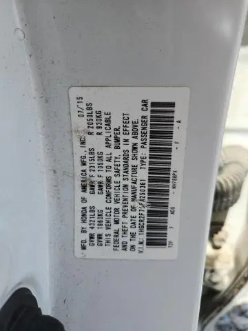 2015 HONDA ACCORD EX  