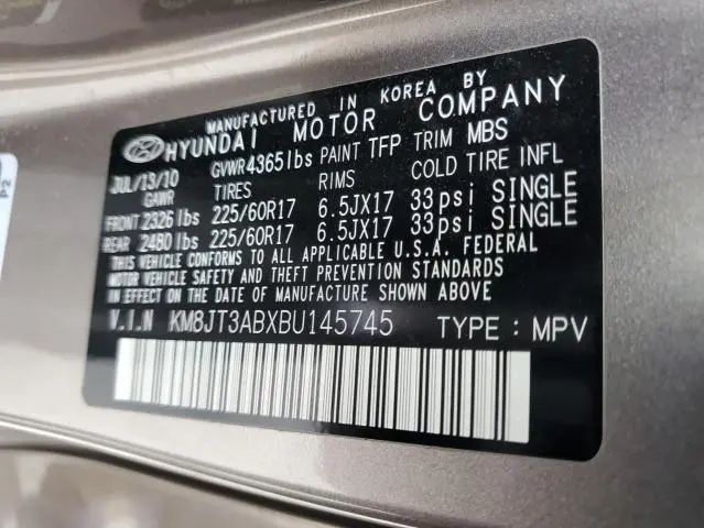 2011 HYUNDAI TUCSON GL  