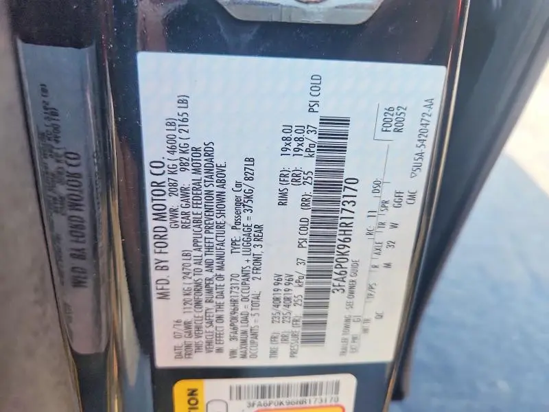2017 FORD FUSION TITANIUM  