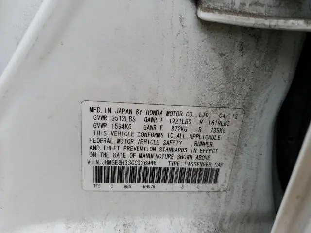 2012 HONDA FIT   