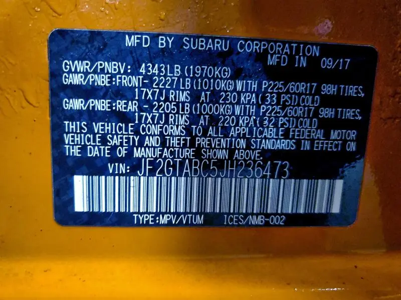 2018 SUBARU CROSSTREK PREMIUM  