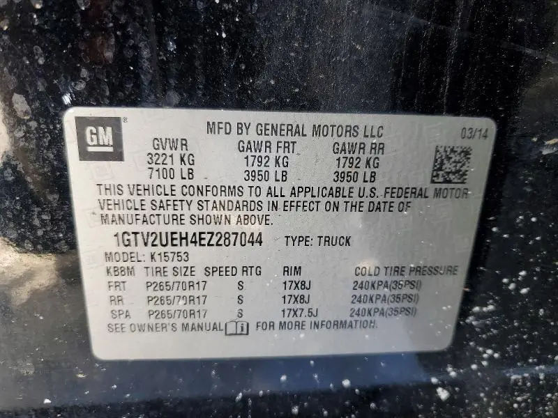 2014 GMC SIERRA K1500 SLE  