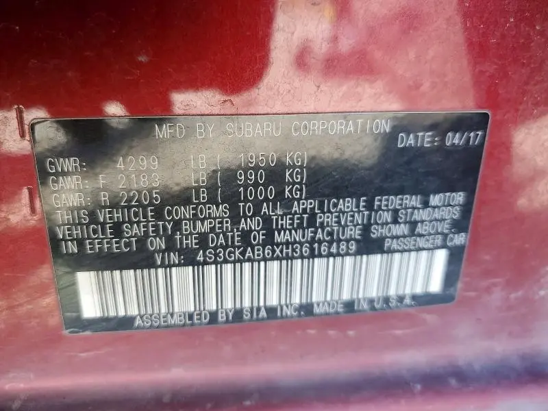 2017 SUBARU IMPREZA PREMIUM  