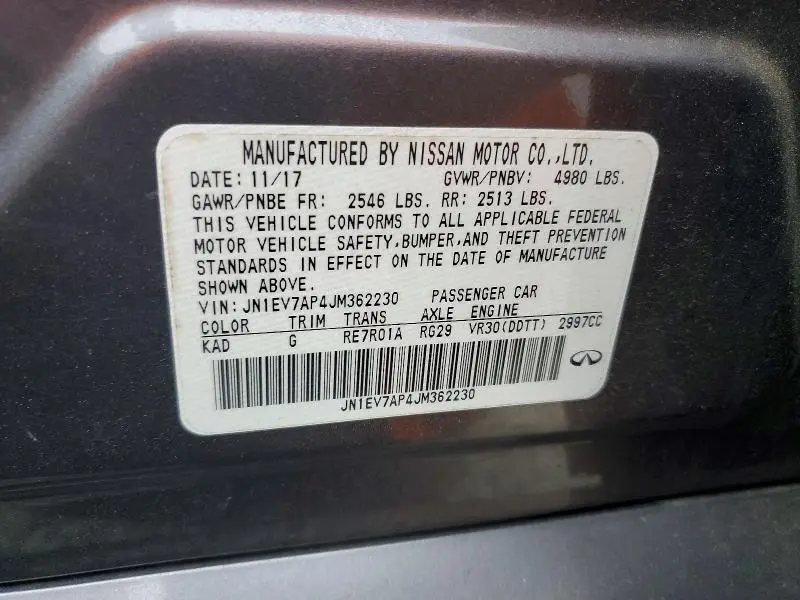 2018 INFINITI Q50 3.0T LUXE  