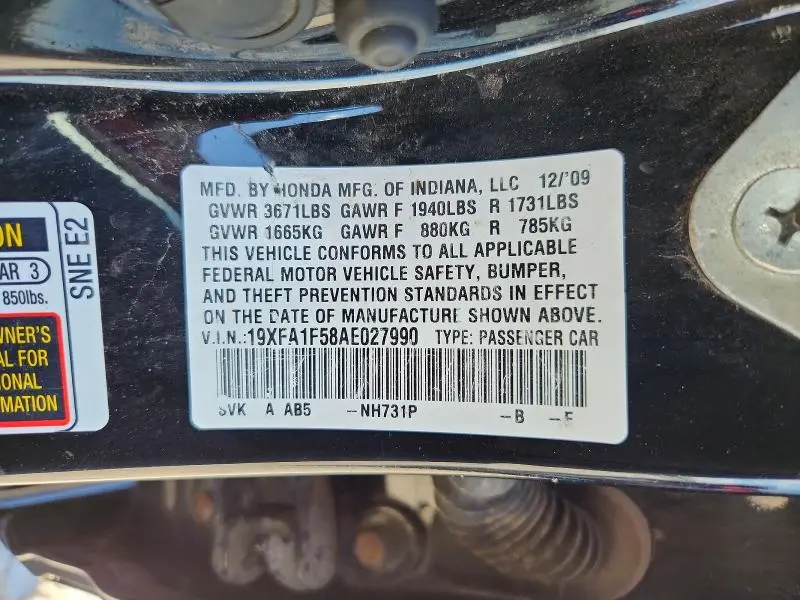2010 HONDA CIVIC LX  