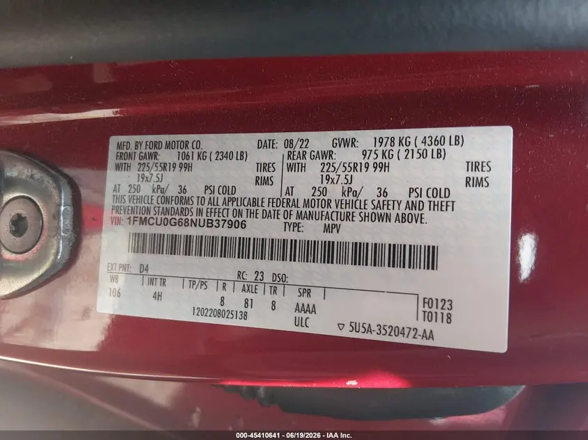 2022 FORD ESCAPE SE
