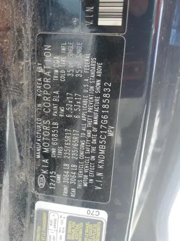 2016 KIA SEDONA LX  
