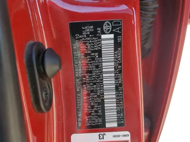 2010 TOYOTA COROLLA BASE  