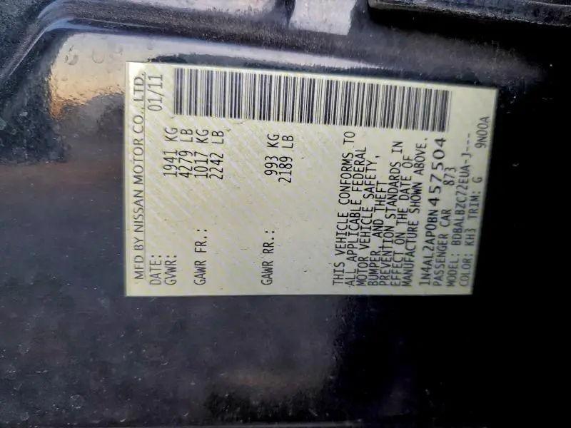 2011 NISSAN ALTIMA BASE  