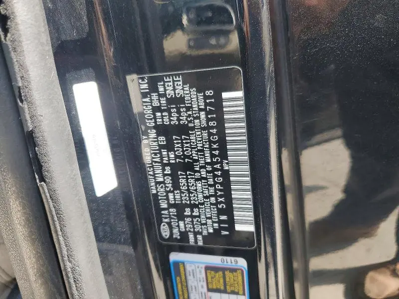 2019 KIA SORENTO LX V6  