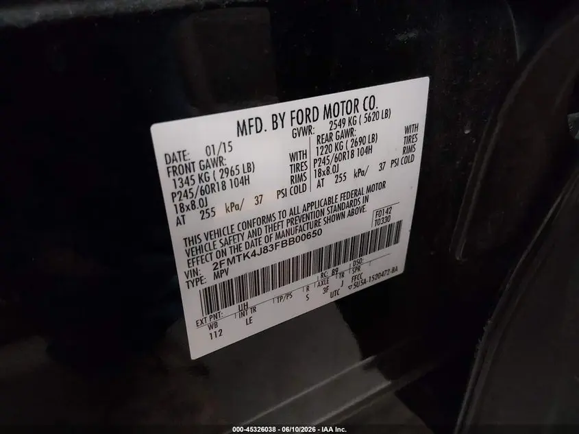 2015 FORD EDGE SEL