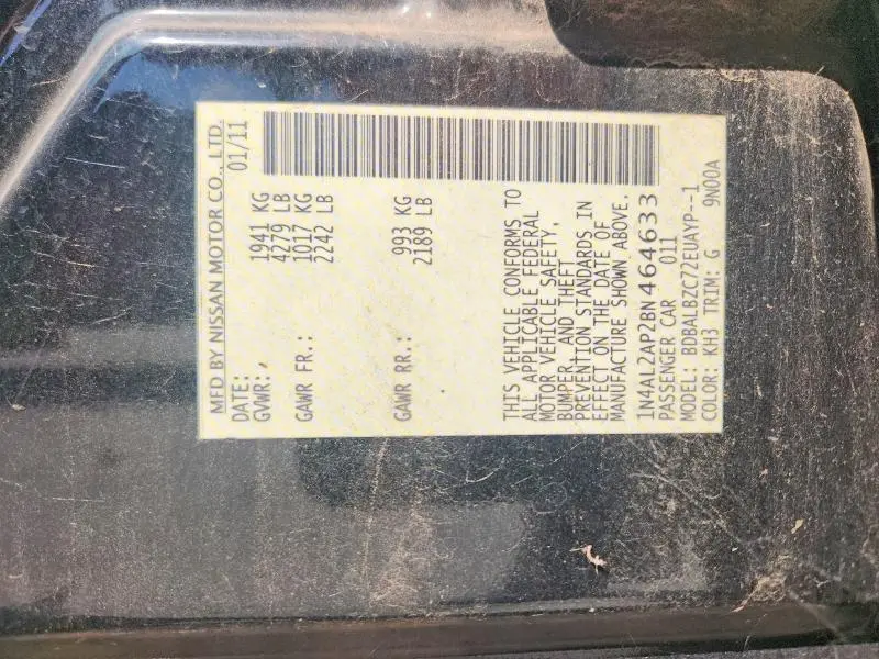 2011 NISSAN ALTIMA 2.5  