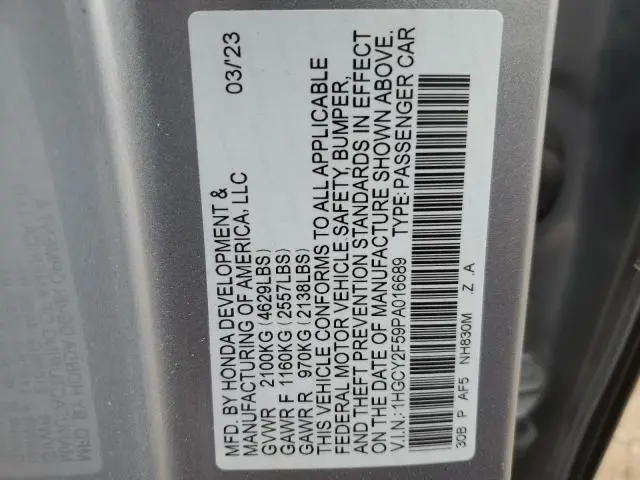 2023 HONDA ACCORD HYBRID SPORT  