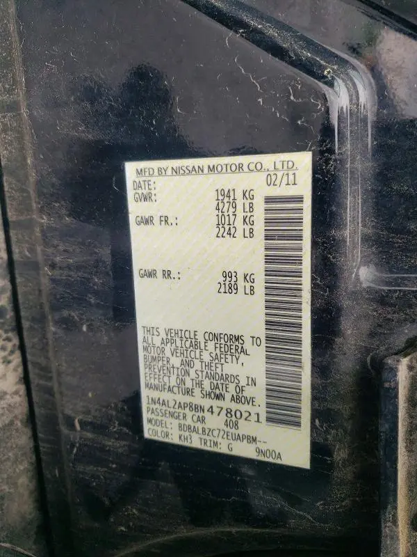 2011 NISSAN ALTIMA 2.5  