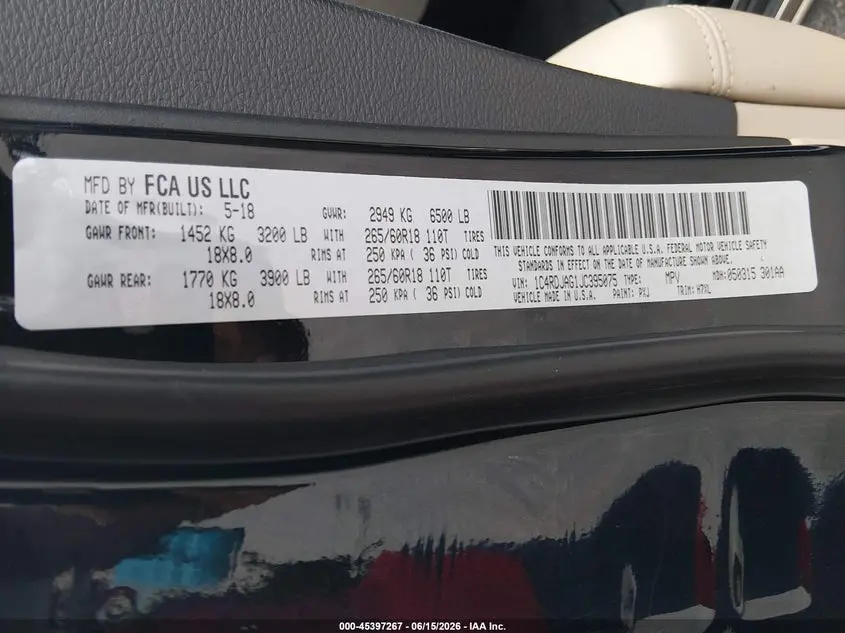 2018 DODGE DURANGO SXT AWD