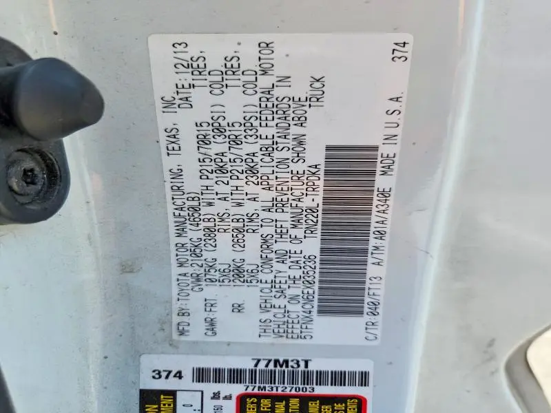 2014 TOYOTA TACOMA BASE  