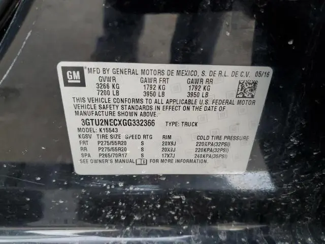 2016 GMC SIERRA K1500 SLT  