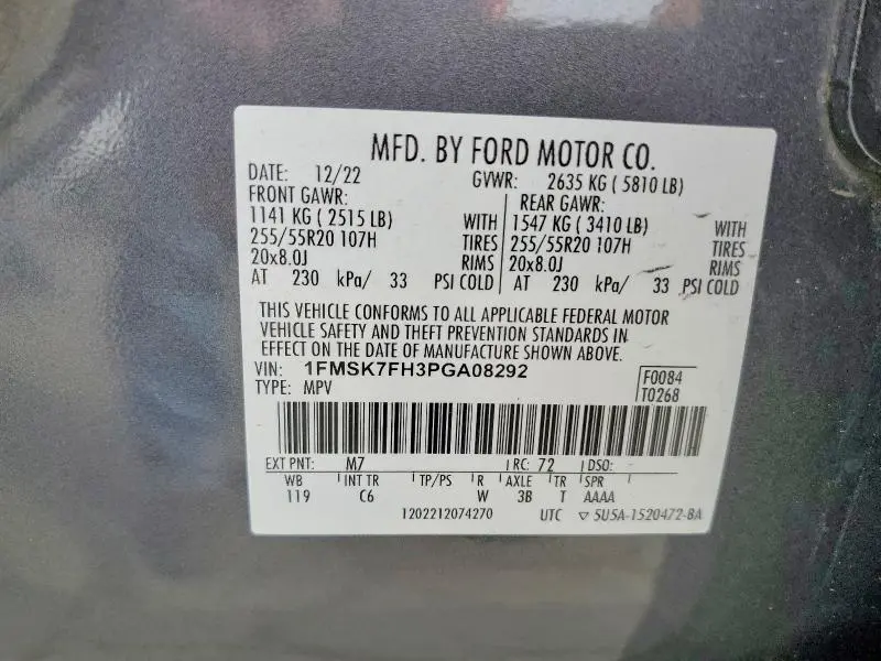 2023 FORD EXPLORER LIMITED  