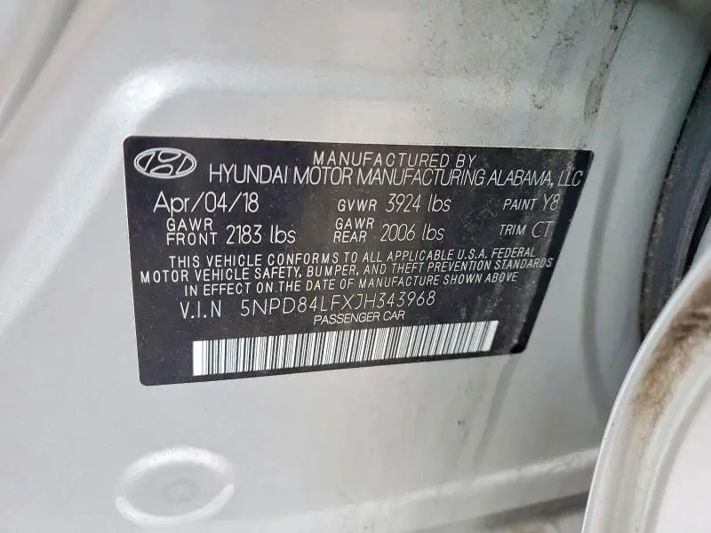 2018 HYUNDAI ELANTRA SEL  