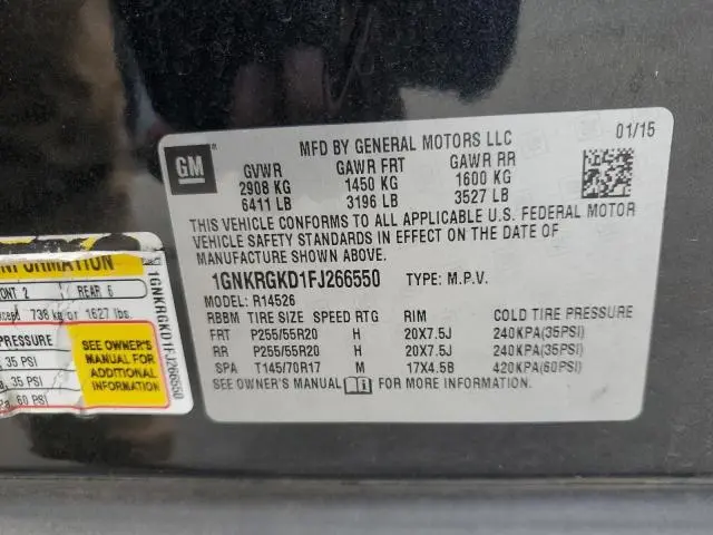 2015 CHEVROLET TRAVERSE LT  