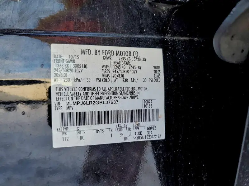 2016 LINCOLN MKX RESERVE  