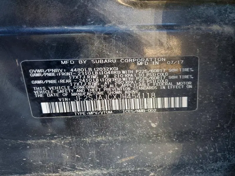 2018 SUBARU FORESTER 2.5I LIMITED  