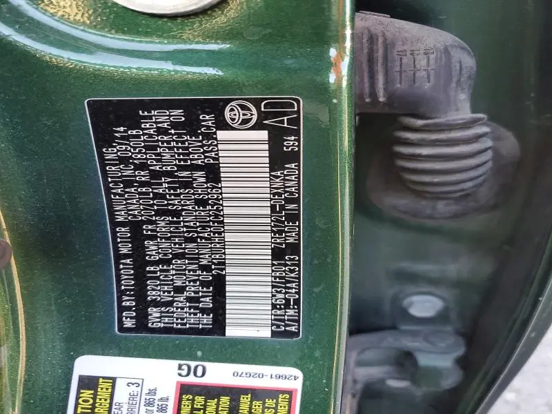 2015 TOYOTA COROLLA LE  