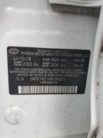 2017 HYUNDAI ELANTRA SE  