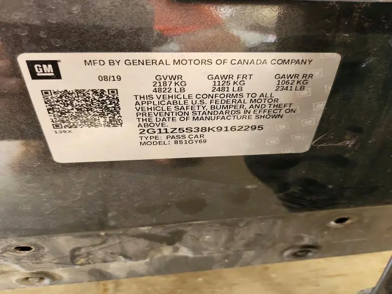 2019 CHEVROLET IMPALA LT  