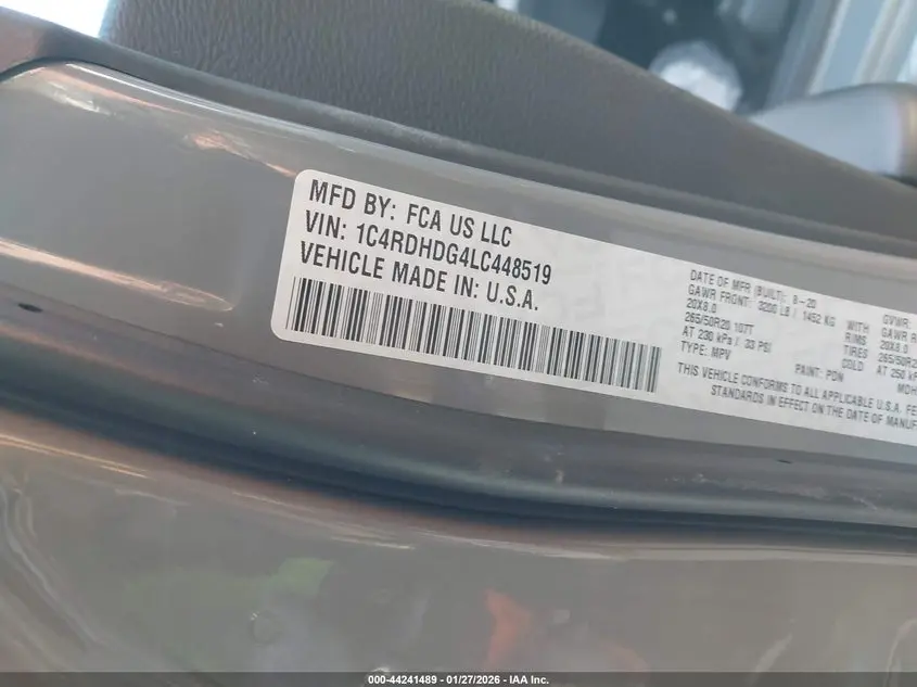 2020 DODGE DURANGO GT RWD