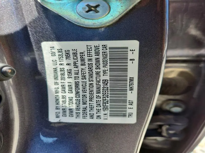 2014 HONDA CIVIC   