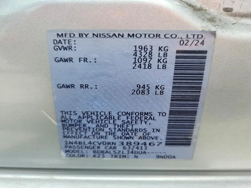 2024 NISSAN ALTIMA SR  