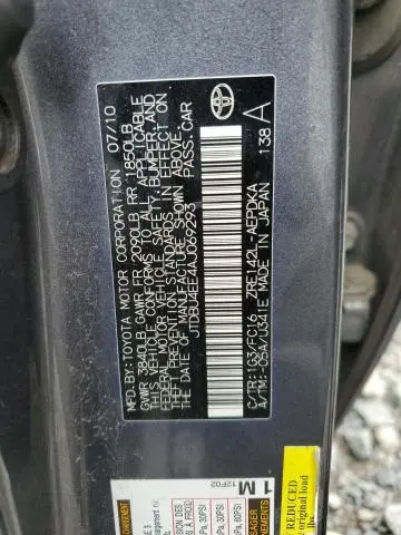 2010 TOYOTA COROLLA BASE  