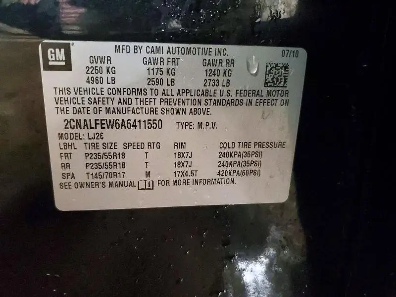 2010 CHEVROLET EQUINOX LTZ  