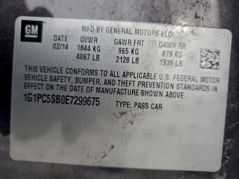 2014 CHEVROLET CRUZE LT  