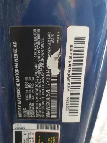 2014 MINI COOPER COUPE S  