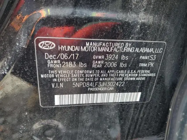 2018 HYUNDAI ELANTRA SEL  