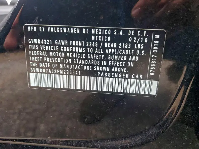 2015 VOLKSWAGEN JETTA SE  