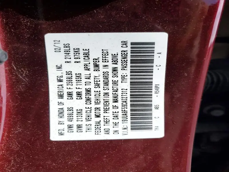 2012 ACURA TL   