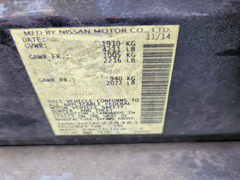 2015 NISSAN ALTIMA 2.5  