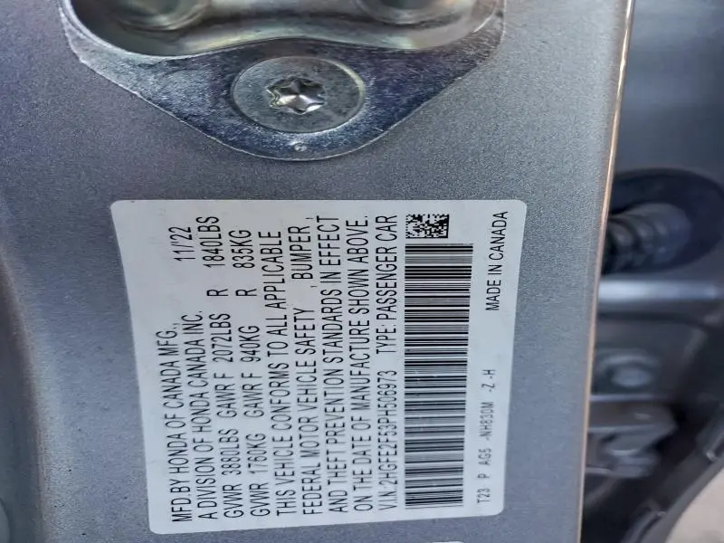 2023 HONDA CIVIC SPORT  