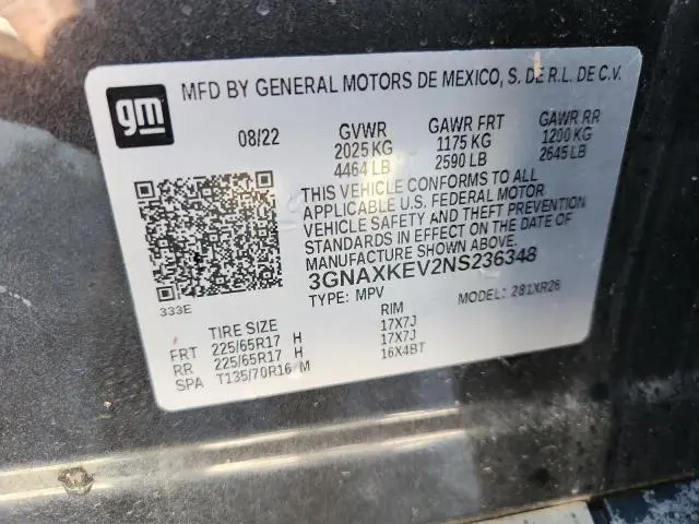 2022 CHEVROLET EQUINOX LT  