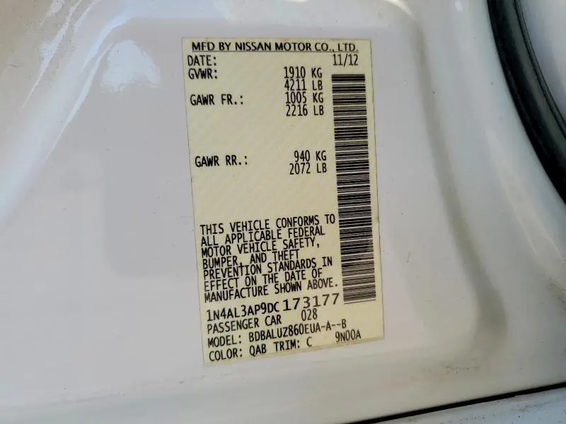 2013 NISSAN ALTIMA 2.5  