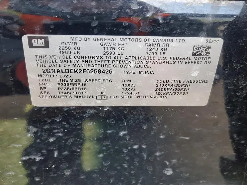 2014 CHEVROLET EQUINOX   